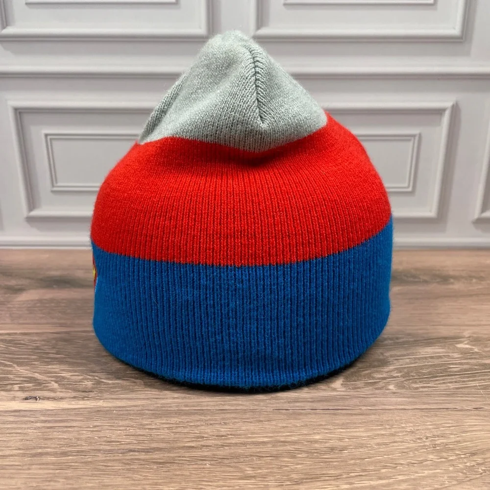 Kids Superman Logo Beanie Hat Red Blue Gray Winter Warm‎ Stocking Cap